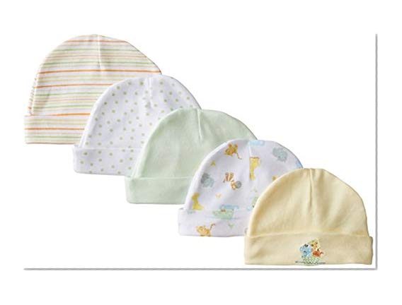 Book Cover Spasilk Unisex-Baby Newborn 5 Pack Cotton Hats
