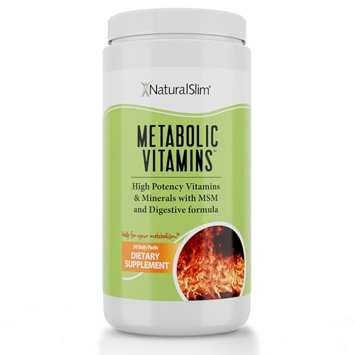 NaturalSlim Metabolic Vitamins, Multivitamin for Women & Men, Supports Energy, Metabolism & Nutrient Absorption with Digestive Enzymes, Womens Multivitamin with B-Complex & Niacin 1 Pack