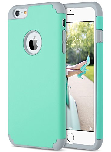 ULAK iPhone 6 Plus Case, iPhone 6S Plus Case, Slim Dual Layer Soft Silicone Hard Back Cover Anti Scratches Bumper Protective Case for Apple iPhone 6 Plus / 6S Plus 5.5 inch (Turquoise)