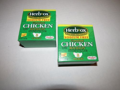 Book Cover Herb-Ox Bouillon Packets Chicken Instant Broth & Seasoning Sodium Free 1.2 oz Box (Gluten Free) 2 PACK by Hormel Foods