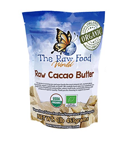 Book Cover Raw Organic Cacao Butter, 16oz, The Raw Food World