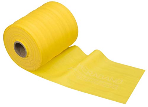 Book Cover THERABAND Resistance Band 50 Yard Roll, Thin Yellow Non-Latex Professional Elastic Bands For Upper & Lower Body Exercise, Physical Therapy, Pilates, & Rehab, Dispenser Box, Beginner Level 2
