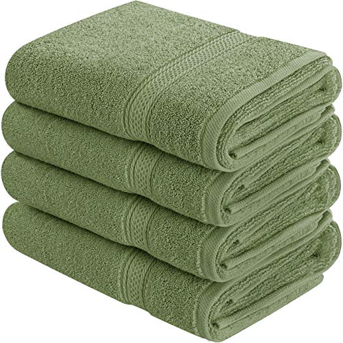 Book Cover Utopia Towels Cotton Hand Towels, 4 Pack Towels, 600 GSM, Sage Green