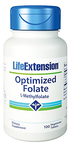 Life Extension Optimized Folate (L-Methylfolate) 1000mcg, 100 Vegetarian Tablets