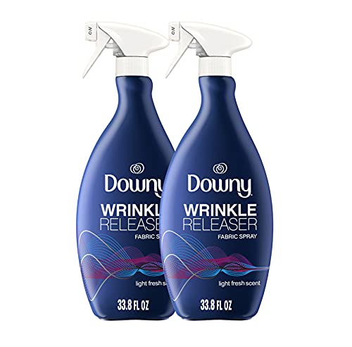 Book Cover Downy Wrinkle Releaser Fabric Spray, Light Fresh Scent, 67.6 Total Oz (Pack of 2) - Odor Eliminator, Fabric Refresher, Static Remover & Ironing Aid (Packaging May Vary)
