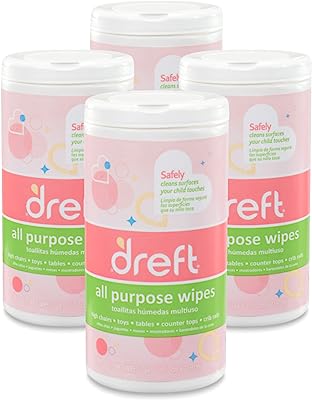 Book Cover Dreft Multi-Surface All-Purpose Gentle Cleaning Wipes for Baby Toys, Car Seat, High Chair & More