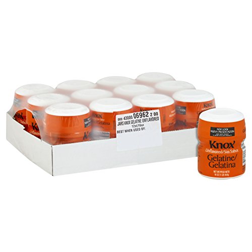 Knox Original Unflavored Gelatin Dessert Mix (16 oz Jugs, Pack of 12)