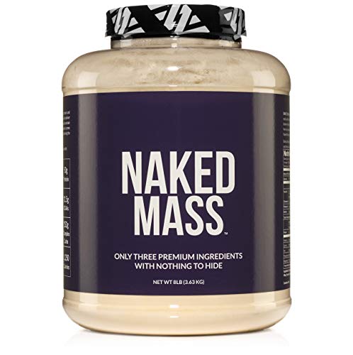 Book Cover NAKED MASS - Natural Weight Gainer Protein Powder - 8lb Bulk, GMO Free, Gluten Free & Soy Free. No Artificial Ingredients - 1,250 Calories - 11 Servings