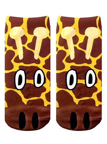 Living Royal Photo Print Ankle Socks (Giraffe) Fun Designs 3D Print, Colorful and Durable - One Size Fit the Most - Proudly made in the USA