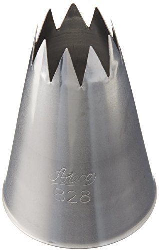 Book Cover Ateco # 828 - Open Star Pastry Tip .63'' Opening Diameter- Stainless Steel