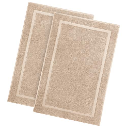 Book Cover Cotton Craft - 2 Pack Bath Mat - Linen - 100% Ringspun Cotton - Oversized 21x34 Inch Heavy Weight 1000 Grams - 2 Ply Construction - Highly Absorbent - Soft Underfoot Easy Care Machine Wash