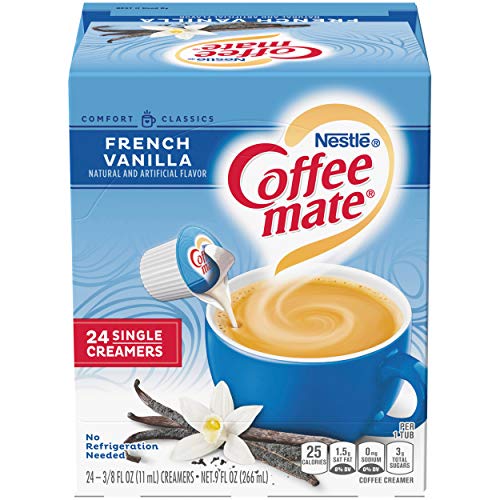 Book Cover Coffee Mate Coffee Creamer Liquid Singles, French Vanilla, 24 Count (Pack of 4)