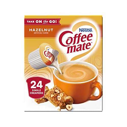 Book Cover Nestle Coffee mate Creamer Liquid Singles, Hazelnut, 24 Count, Pack of 4