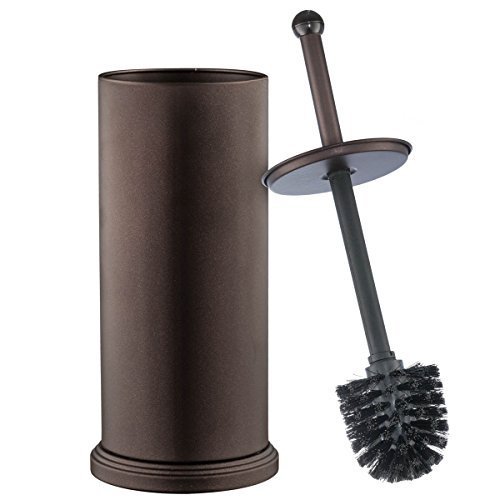 Book Cover Home-it Toilet Brush Set Bronze Toilet Brush for Tall Toilet Bowl and Toilet Brush Holder with Lid Great Toilet Bowl Cleaner