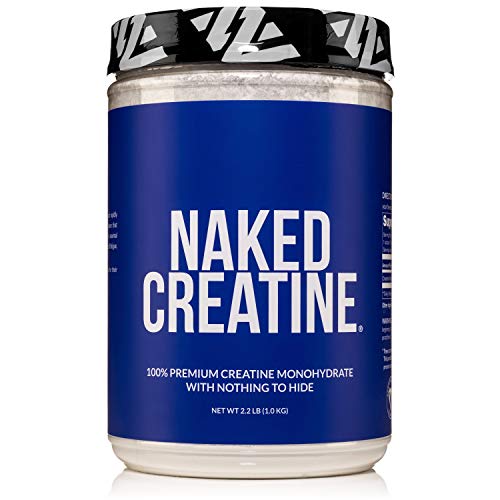 Pure Creatine Monohydrate - 200 Servings - 1,000 Grams, 2.2lb Bulk, Vegan, Non-GMO, Gluten Free, Soy Free. Aid Strength Gains, No Artificial Ingredients - NAKED CREATINE