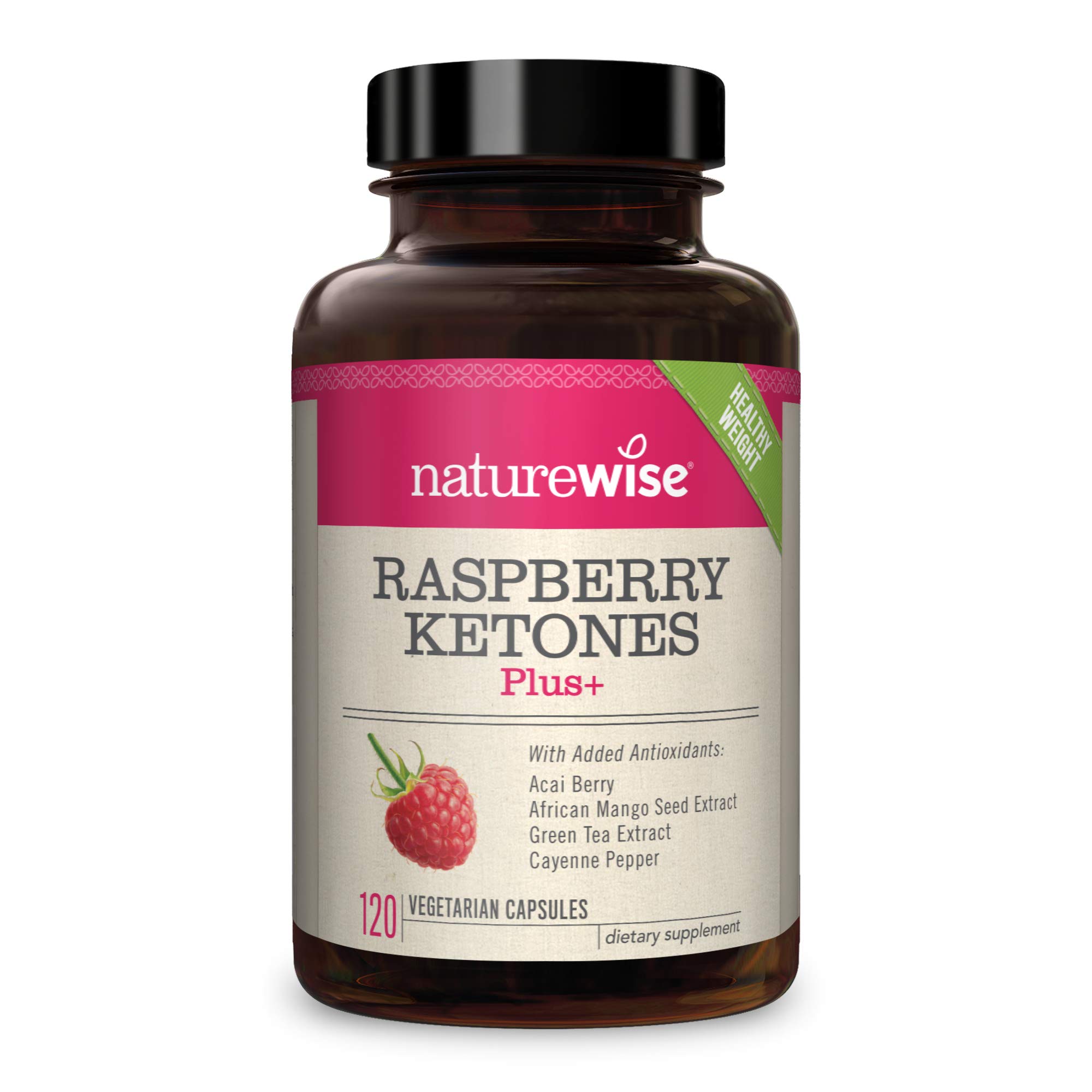 NatureWise Raspberry Ketones Plus - Advanced Antioxidant Blend Boosts Energy, Supports Weight Targets &, Vegan & Gluten-Free (2 Month Supply - 120 Veggie Capsules)