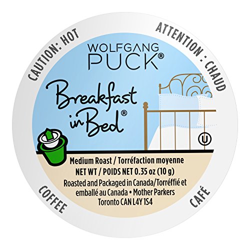 Book Cover Wolfgang Puck Coffee Single Serve Capsules, Breakfast in Bed, Medium Roast, Compatible with Keurig K-Cup Brewers, 18 Count