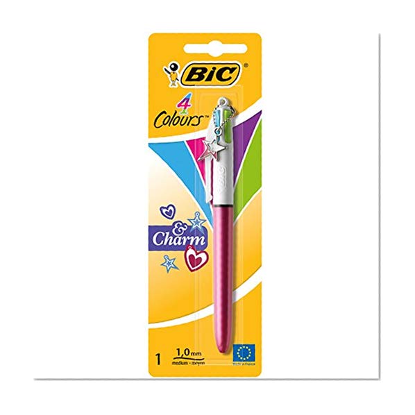BIC 4 Couleurs & Charm Stylo-Bille Pointe Moyenne (1,0 mm) - Violet ou Rose (sans choix possible), Blister de 1