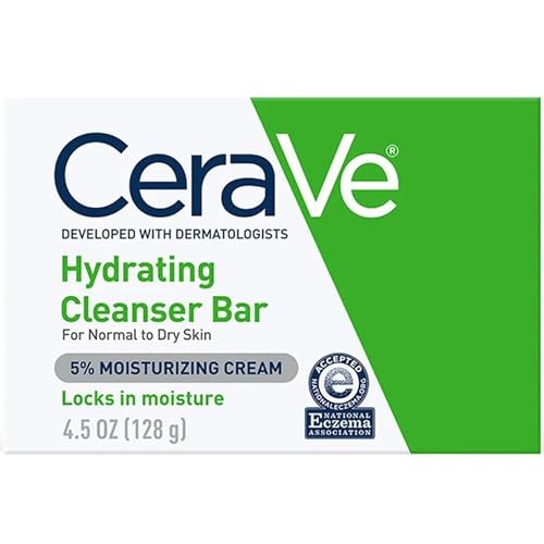 (5 Pack) CeraVe Hydrating Cleanser Bar, for Dry to Normal Skin, 4.5 Oz each by CeraVe