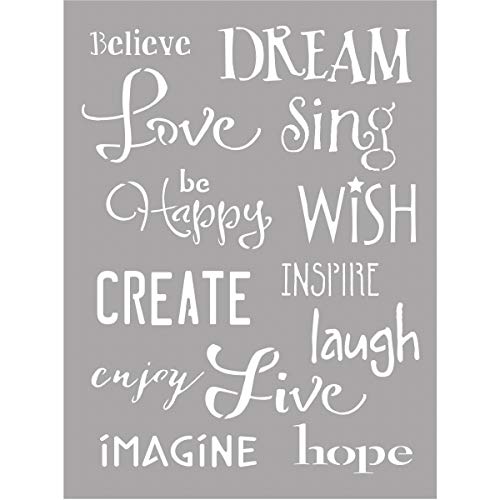 Deco Art ASMM38 Americana Decor Stencil, Inspiration, Gray,  6" x 8"