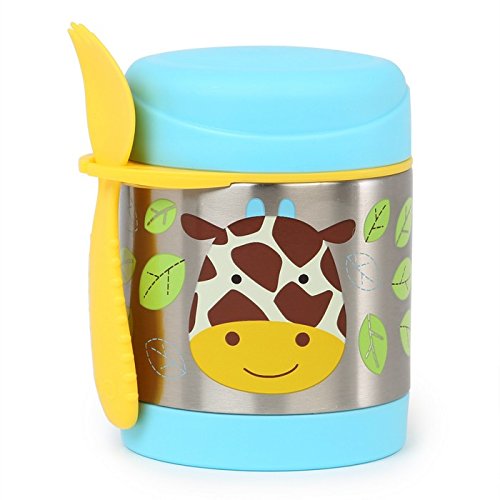 Insulated Food Jar and Spork Set For Baby and Toddlers, Stainless Steel, Giraffe
