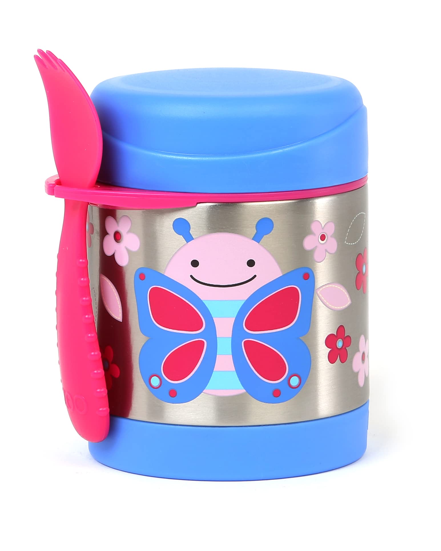 Skip Hop Baby Zoo Little Kid and Toddler Blossom Butterfly Insulated Food Jar and Spork Set, Multi, 11 fl oz Insulated Food Jar Butterfly