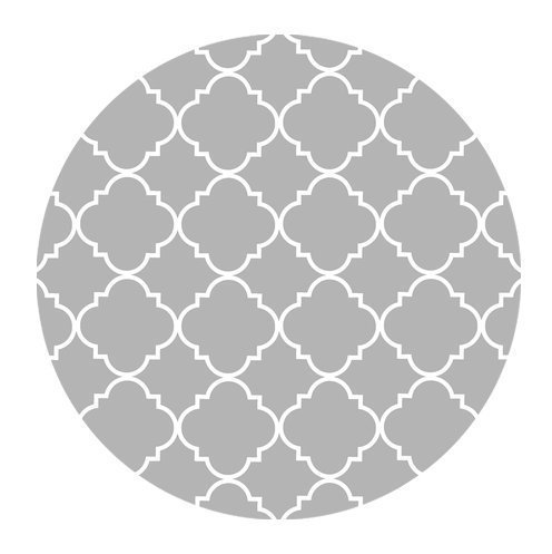 Light Grey Quatrefoil Pattern Cloth Cover Round Mouse Pad 7.87"x7.87"