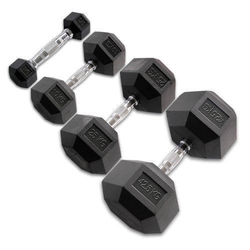 Body Solid Haltères Hexagone Caoutchouc 1-30kg Vendu par Paire