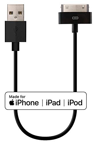 [Apple MFi Certified] HomeSpot 8 inches (20 Centimeters) 30 Pin Compatible USB Cable, Compatible with iPhone 4, iPhone 4S, iPad 1/2/3, iPod Touch, iPod Nano, 8 inch/20 cm (Black)