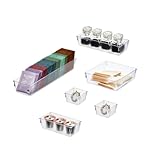iDesign Plastic In Drawer Organizer Trays for Kitchen Utensils, Silverware, BPA-Free, Set of 6, Clear