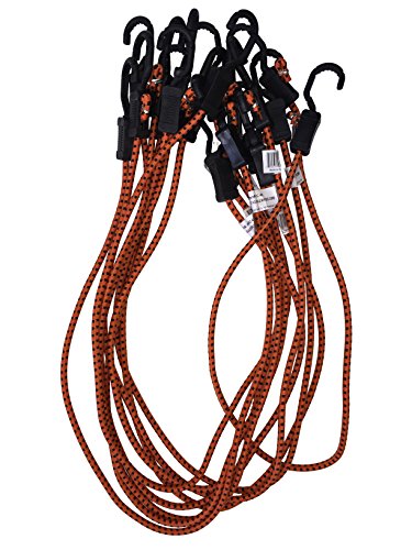 Book Cover Kotap Adjustable 48-Inch Bungee Cords, 10-Piece, Item: MABC-48, (Including Hooks), Orange with Black Accents