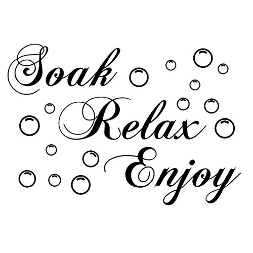 DZT1968(TM 2015 Removable Words Soak Relax Enjoy Bathroom Background Wall Sticker Decor