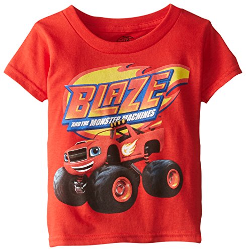 Book Cover Nickelodeon Blaze and the Monster Machines Little Boys' Toddler Short Sleeve T-Shirt, Red, 3T
