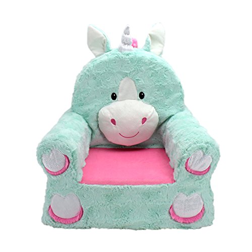 Book Cover Sweet Seats 54369 Adorable Unicorn Children's Chair, Teal, 14
