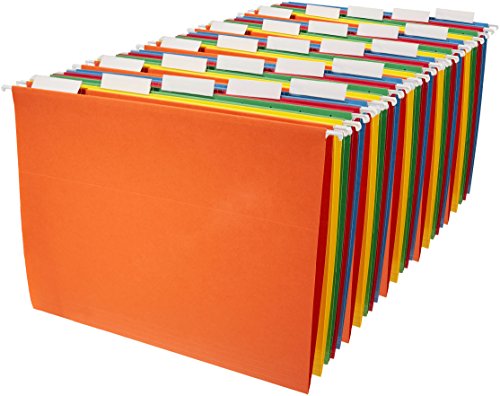 Book Cover Amazon Basics Hanging Organizer File Folders - Letter Size, Assorted Colors, 25-Pack