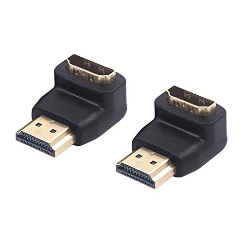 VCE 2-Pack HDMI 90 Degree Male to Female Right Angle Adapter 3D&4K Supported