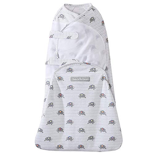 Book Cover HALO Swaddlesure Adjustable Swaddling Pouch, TOG 1.0, Elephant, Newborn, 0-3 Months