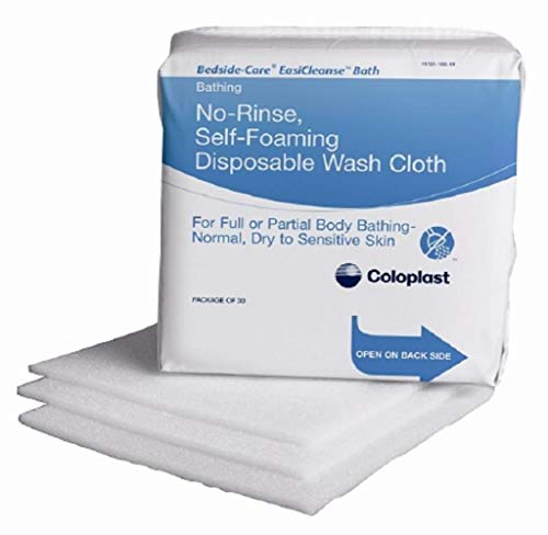 Book Cover Coloplast Easicleanse Bath No Rinse All Body Self Foaming Washcloth - Pack of 30 - Model 7055 by Coloplast