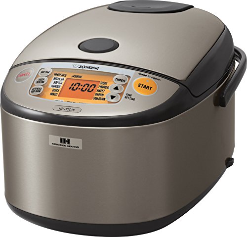 Book Cover Zojirushi NP-HCC18XH Induction Heating System Rice Cooker and Warmer, 1.8 L, Stainless Dark Gray