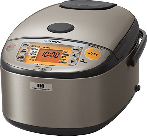 Book Cover Zojirushi NP-HCC10XH Induction Heating System Rice Cooker and Warmer, 1 L, Stainless Dark Gray
