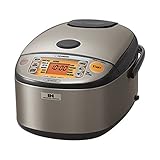 ZOJI Zojirushi NP-HCC10XH Induction Heating System Rice Cooker and Warmer, 1 L (Up to 5.5 cups), Stainless Dark Gray