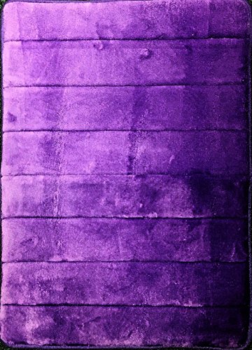 Book Cover Purple Memory Foam Mat - For Kitchen or Bath - Incredibly Soft Absorbent Bathroom Rug Sets - Non-Slip and 17 x 24 inches