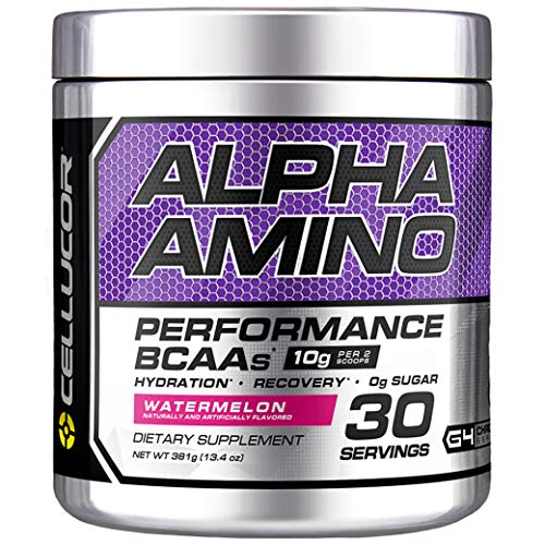 Cellucor Alpha Amino EAA & BCAA Recovery Powder, Essential & Branched Chain Amino Acids Supplement, Watermelon, 30 Servings