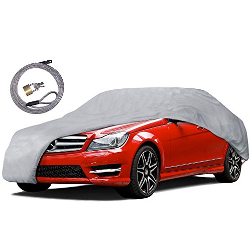 MotorTrend Universal Fit Car Cover (Large) - All-Weather Protection for Cars, Trucks & SUVs, Waterproof UV Resistant Scratch-Proof Durable, Vehicle Cover for Indoor Outdoor - Fits Up To 190" Length