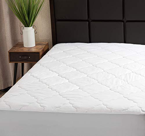Book Cover Micropuff Full Extra Long Mattress Pad Cover | Soft Down Alternative Fiber Fill | Fitted Quilted & Only Quality Fabrics Used (Full XL Size -54