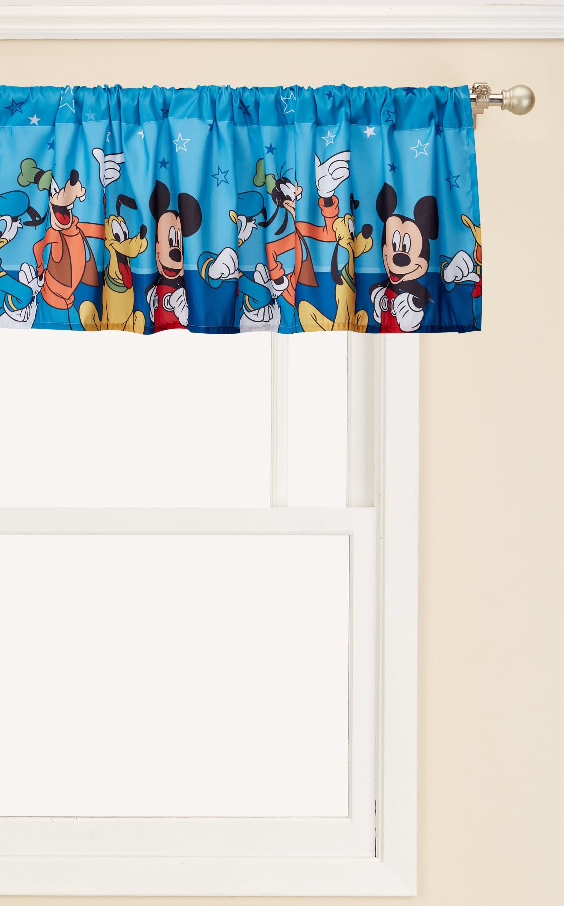 Disney Mickey Mouse Playground Pals Window Valance, Blue 50" x 16" Mickey Mouse - Playground Pals