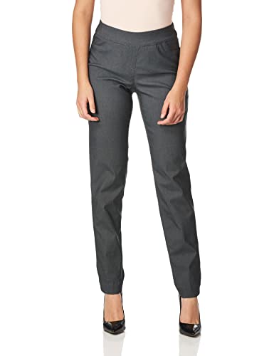 SLIM-SATION Women's Wide Band Pull-On Straight Leg Pant With Tummy Control