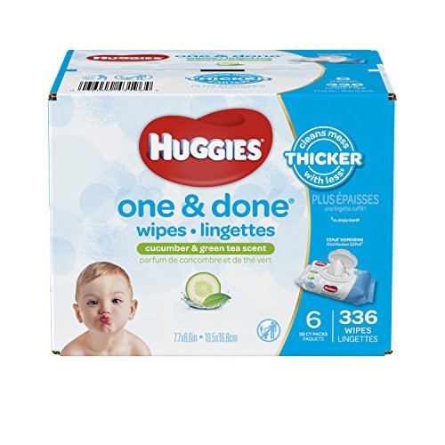 Book Cover Huggies One and Done Baby Wipes - Cucumber & Green Tea Scent - 336 ct