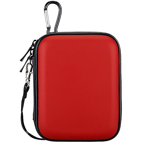 Lacdo Waterproof Hard EVA Shockproof Pouch Case 2.5-Inch Hard Drive, Red