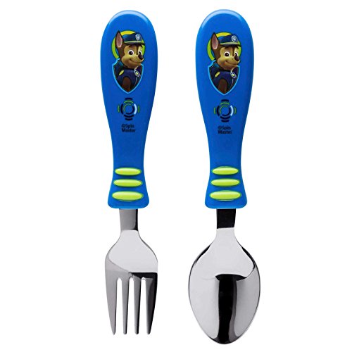 Book Cover Zak Designs Paw Patrol Easy Grip Flatware Fork And Spoon Utensil Set â€“ Perfect for Toddler Hands With Fun Characters, Contoured Handles And Textured Grips, Paw Patrol Boy